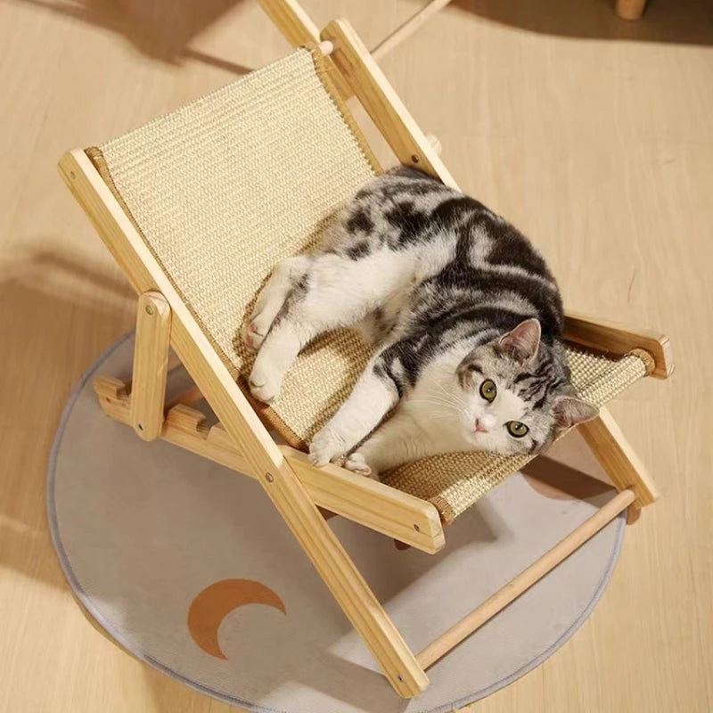 Adjustable Cat Recliner Bed & Nest with cat