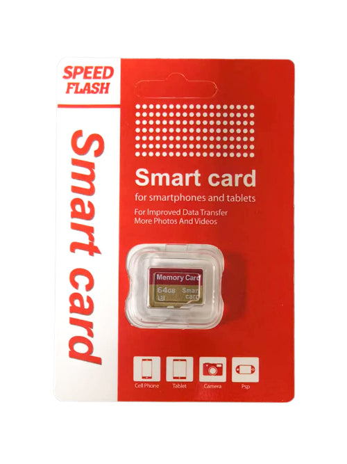 Red packaging of a smart card for smartphones and tablets with 'Speed Flash' branding.