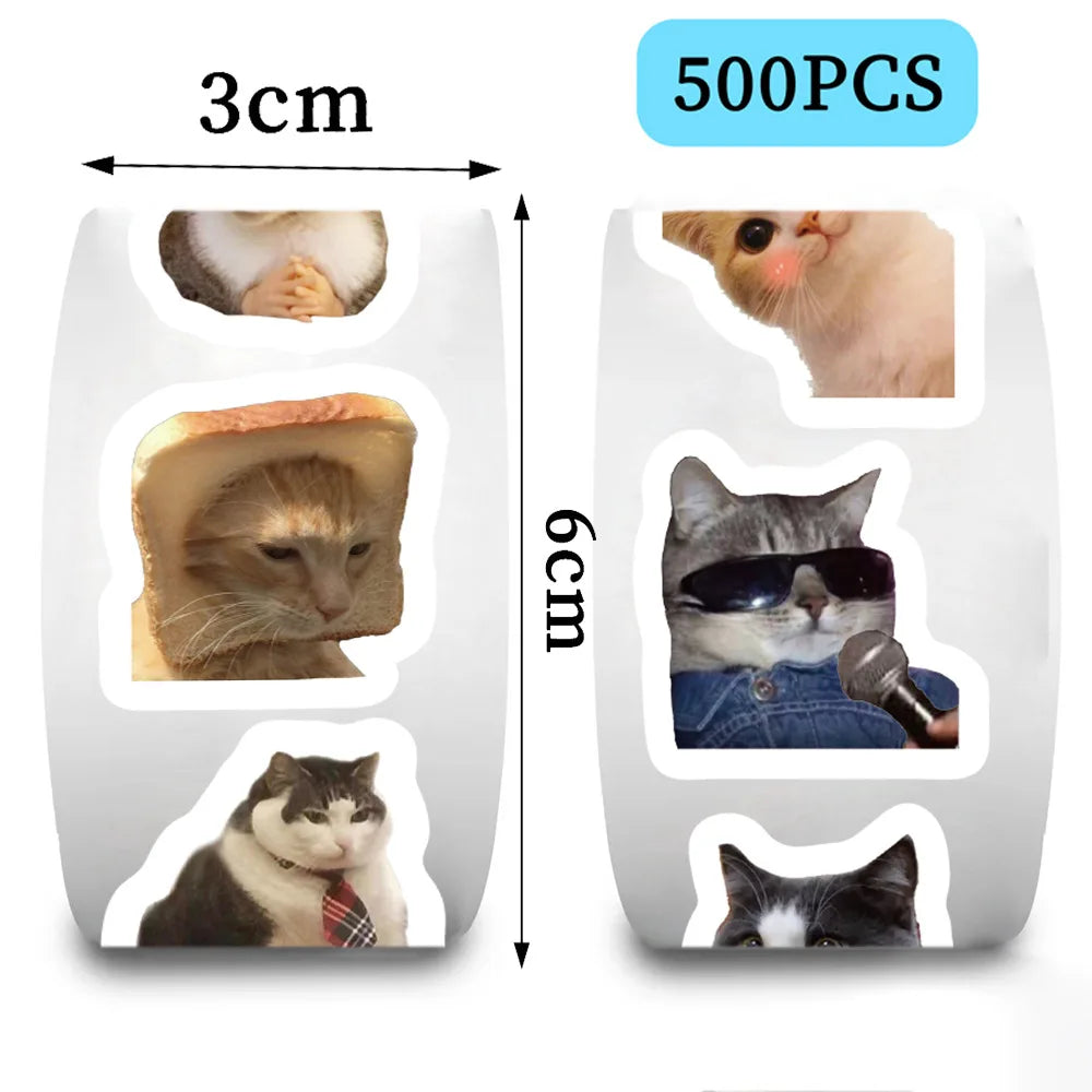 500PCS Funny Cat Meme Stickers