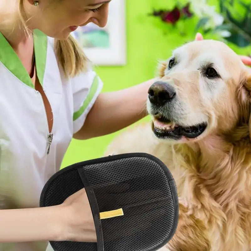 Double-Sided Pet Grooming Gloves