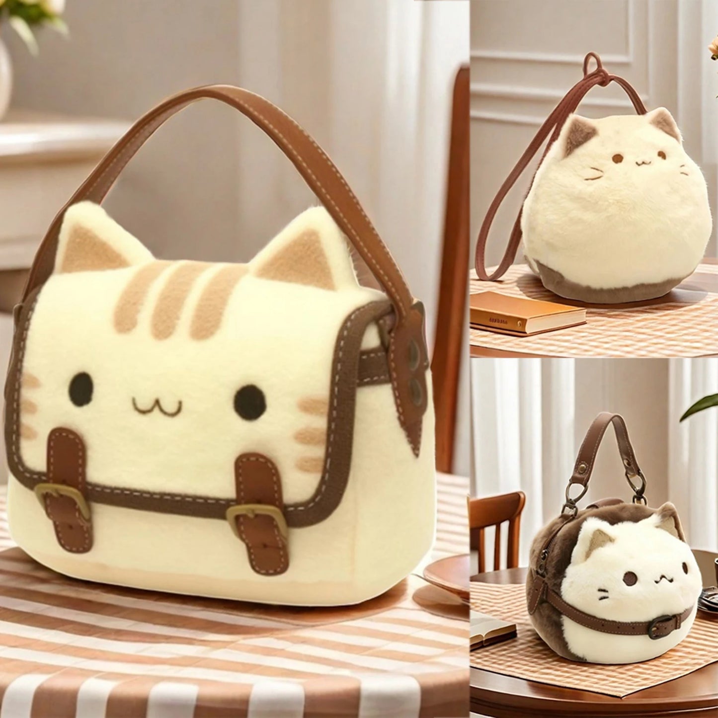 Adorable Plush Cat Handbag