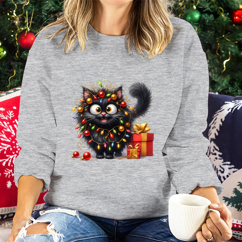 Festive Cat Lover Hoodie: Cozy & Cute