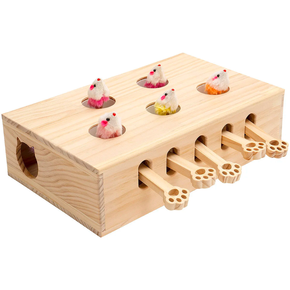 Interactive Wooden Cat Toy