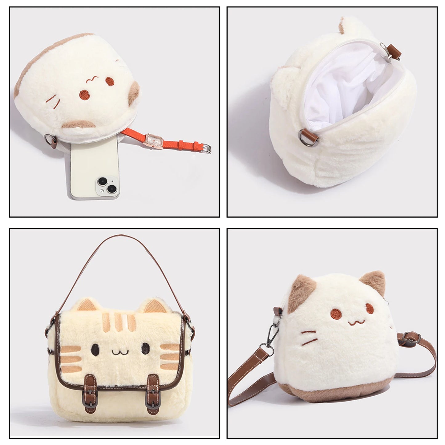 Adorable Plush Cat Handbag