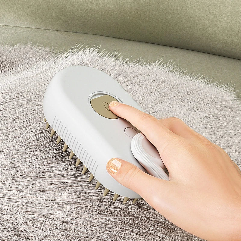Spray & Groom Brush V.2 : Easy Cat Care with Button