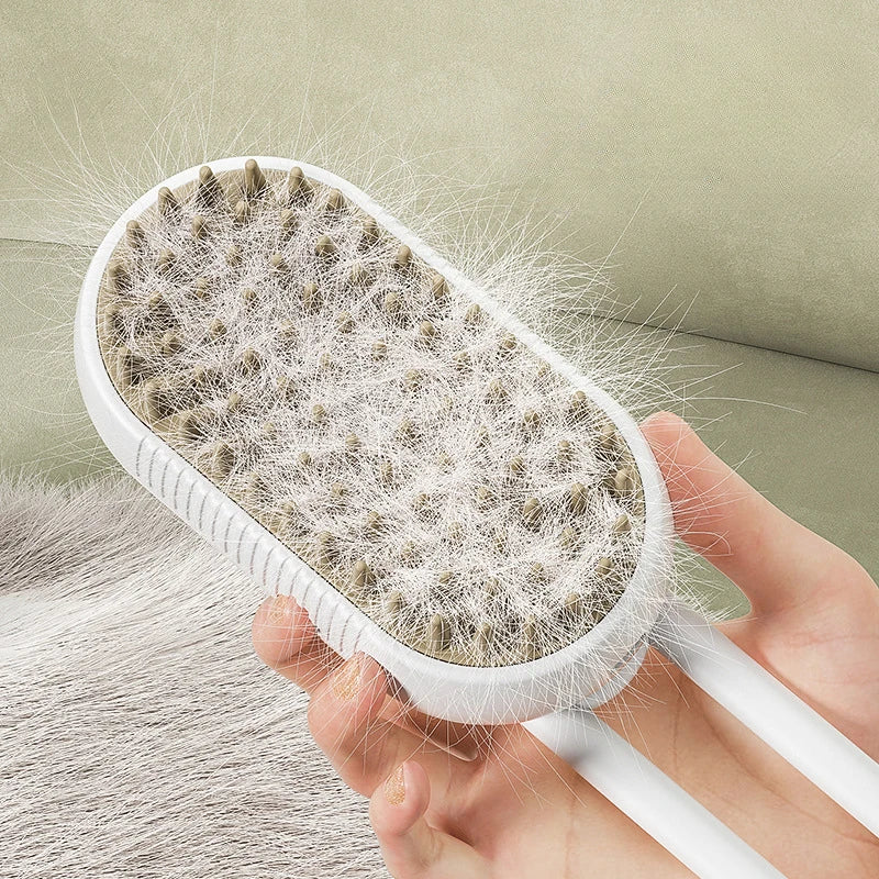 Spray & Groom Brush V.2 : Easy Cat Care with Button