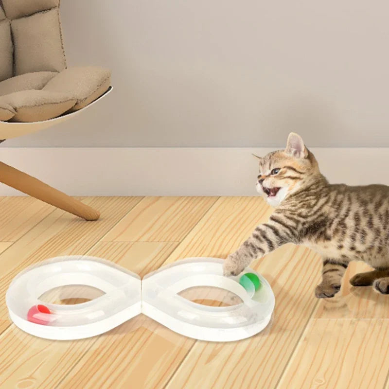Interactive Cat Turntable Toy Set – Tunnel, Stick & Focus Training for Cats