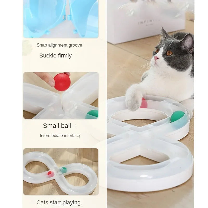 Interactive Cat Turntable Toy Set – Tunnel, Stick & Focus Training for Cats