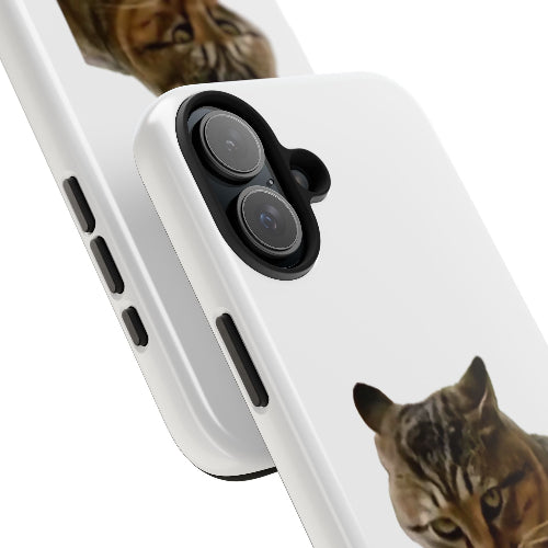 Phone case with a cat design on a white background