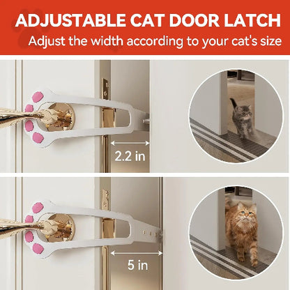 Adjustable cat door latch
