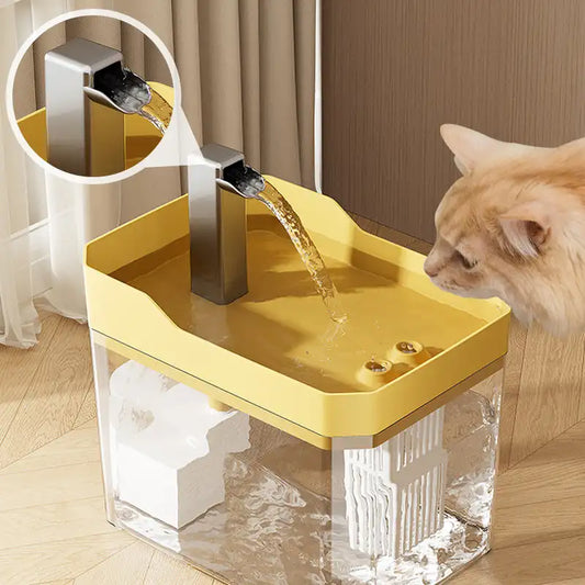 Automatic 1.5L Pet Water Fountain with cat