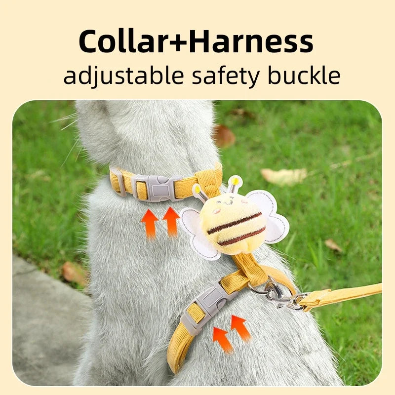 Cartoon Bee Cat Harness & Leash