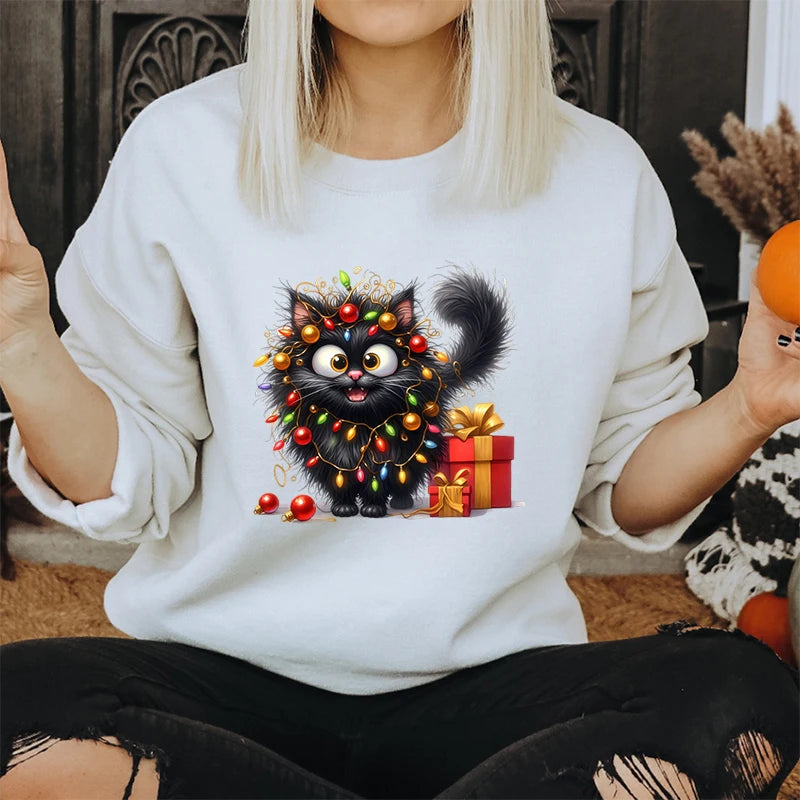 Festive Cat Lover Hoodie: Cozy & Cute