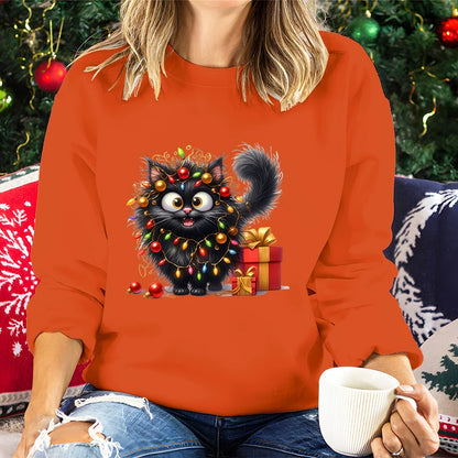 Festive Cat Lover Hoodie: Cozy & Cute