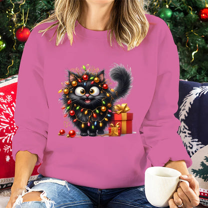 Festive Cat Lover Hoodie: Cozy & Cute