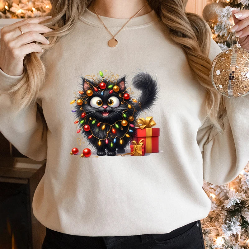 Festive Cat Lover Hoodie: Cozy & Cute