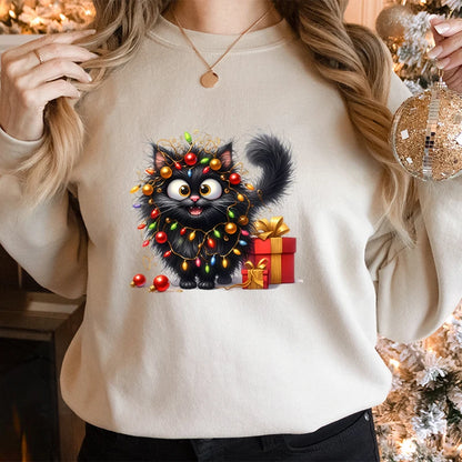 Festive Cat Lover Hoodie: Cozy & Cute