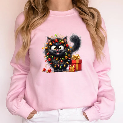 Festive Cat Lover Hoodie: Cozy & Cute