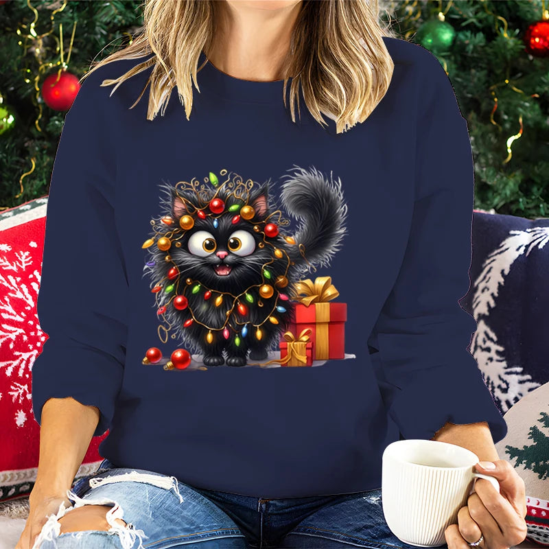 Festive Cat Lover Hoodie: Cozy & Cute