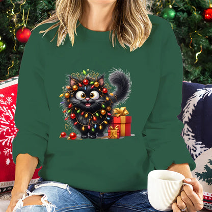 Festive Cat Lover Hoodie: Cozy & Cute