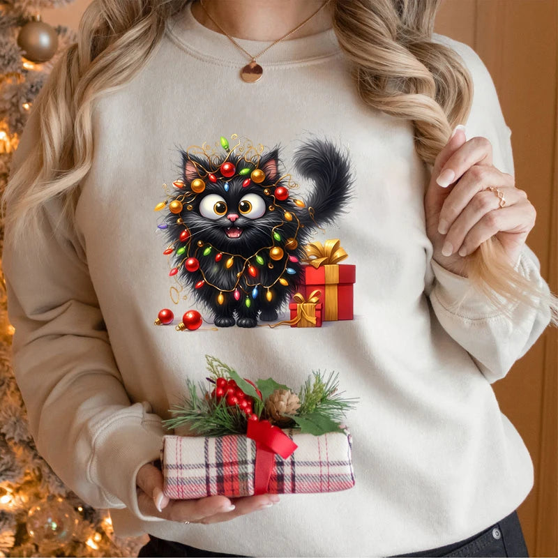 Festive Cat Lover Hoodie: Cozy & Cute
