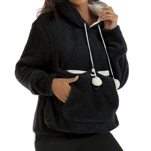Fleece Pet Carrier Hoodie black