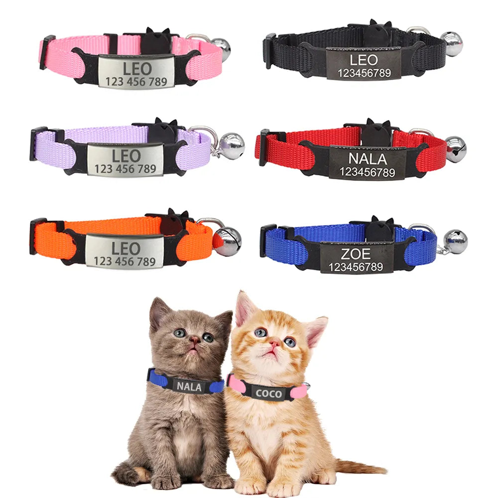 Personalized ID Tag Cat Collar Bell (Adjustable)