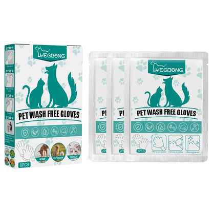No-Rinse Pet Cleaning Gloves – Disposable Wipes