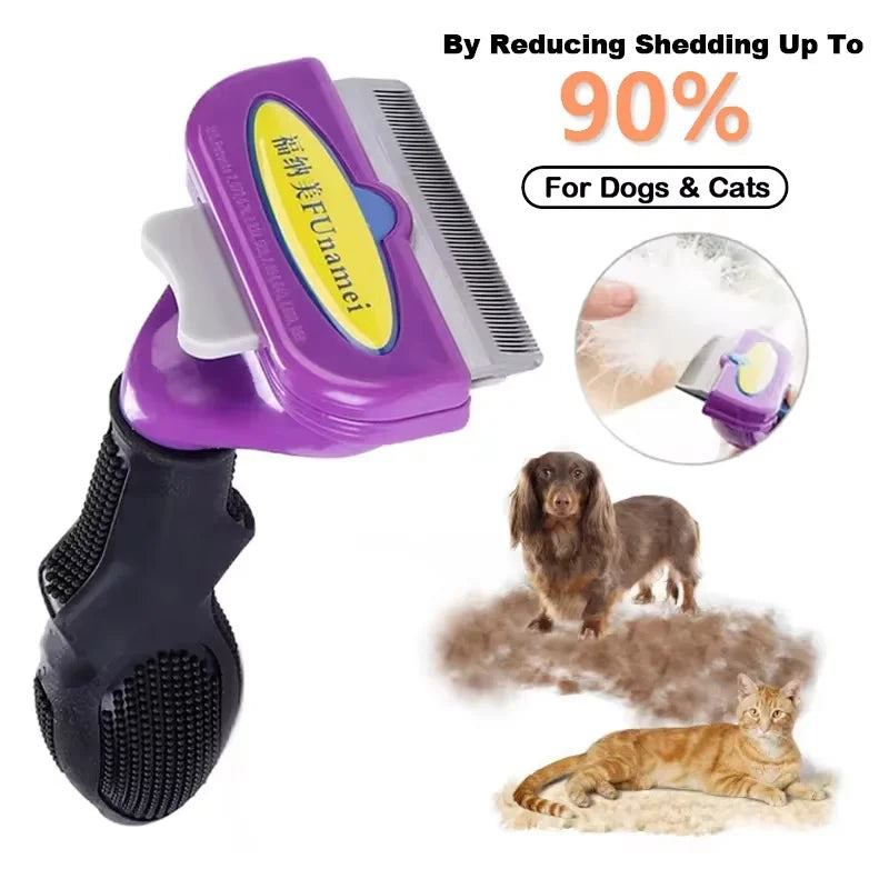 Purple Pet Hair Removal Grooming Comb