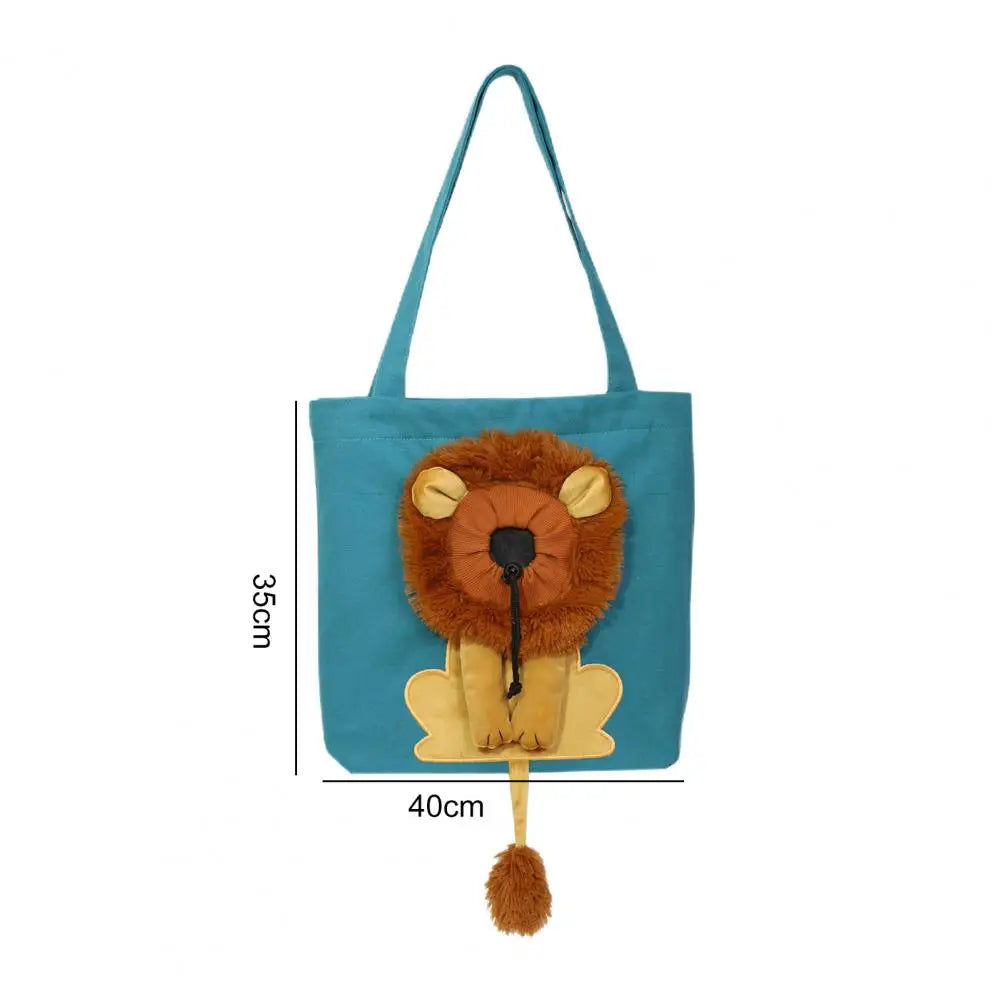 LionShape Pet Handbag: Stylish Shoulder Bag for Small Cats