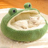 Frog Plush Pet Bed – Cozy & Warm for Cats & Small Dogs