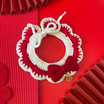 Christmas Cat Scarf Collar – Cute Holiday Bow for Cats