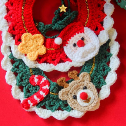 Christmas Cat Scarf Collar – Cute Holiday Bow for Cats