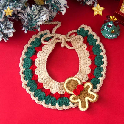 Christmas Cat Scarf Collar – Cute Holiday Bow for Cats