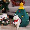 Christmas Tree Plush Pet Bed – Cozy Cave for Cats