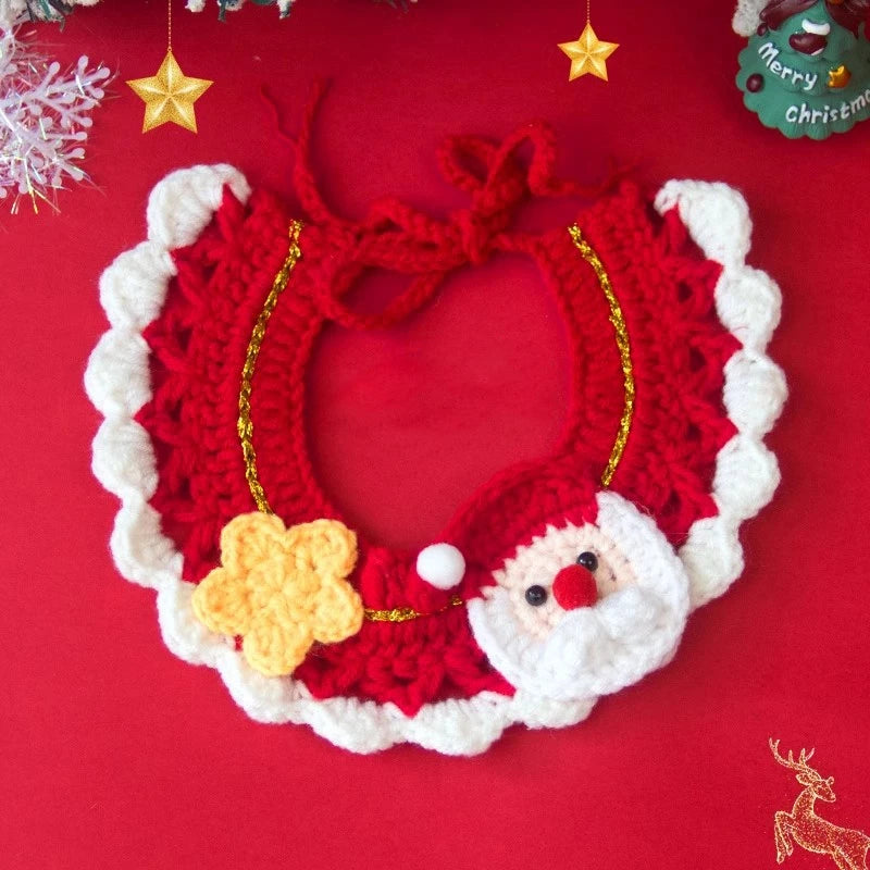 Christmas Cat Scarf Collar – Cute Holiday Bow for Cats