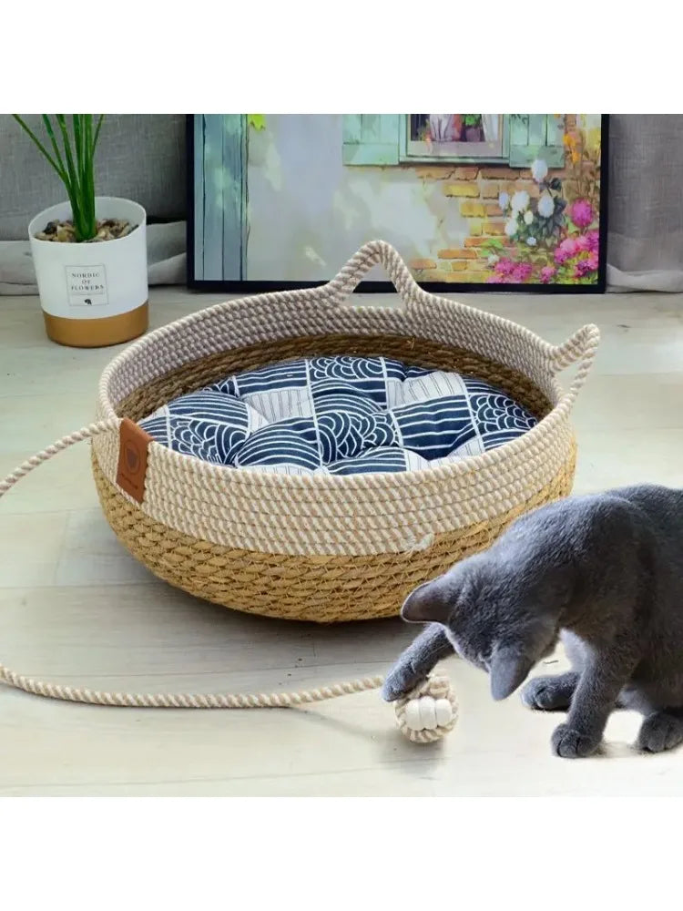 Cozy Haven: Handmade Cat Bed