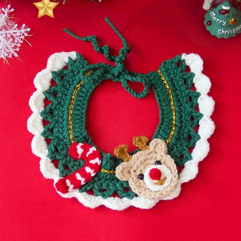 Christmas Cat Scarf Collar – Cute Holiday Bow for Cats