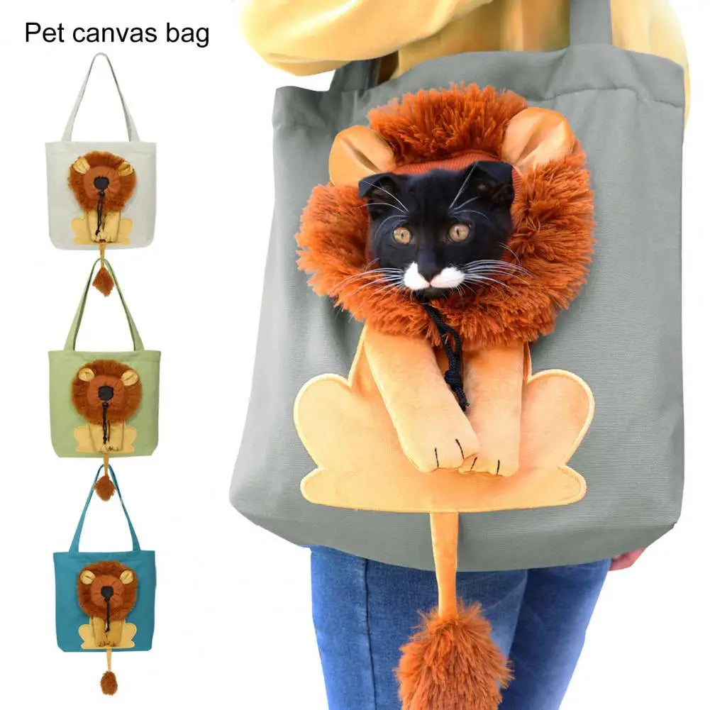 LionShape Pet Handbag: Stylish Shoulder Bag for Small Cats