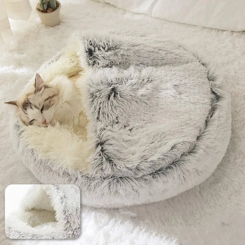 Soft Plush Round Dog and Cat Bed