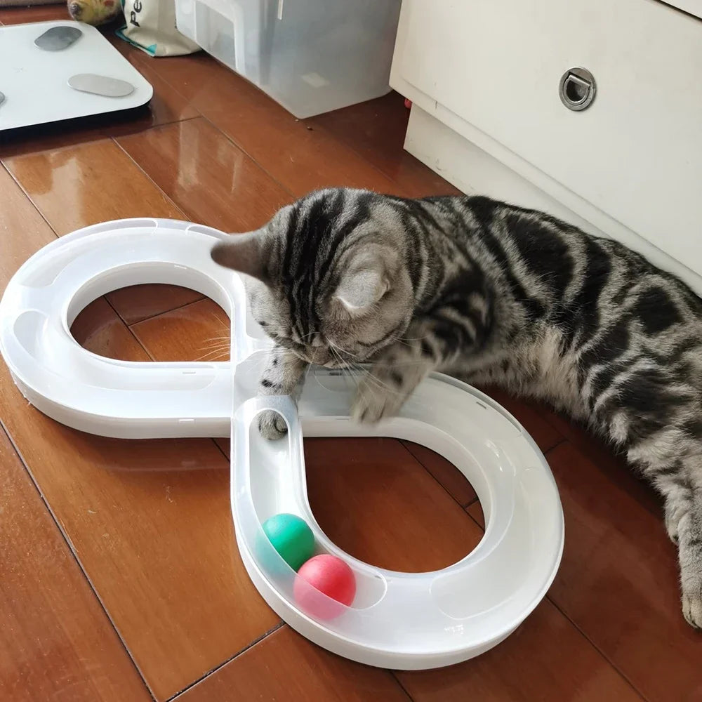 Interactive Cat Turntable Toy Set – Tunnel, Stick & Focus Training for Cats