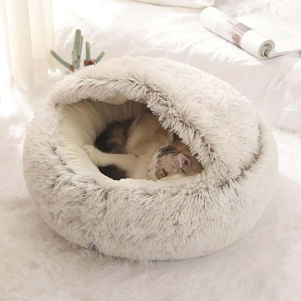 Soft Plush Round Dog and Cat Bed