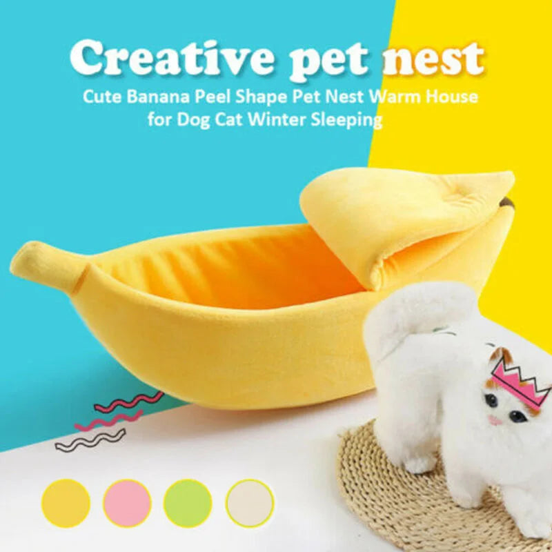 Banana Cat Cozy – Warm & Cute Bed