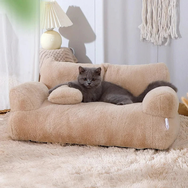 Cozy Cat Lounge: Fluffy Sofa-Style Pet Bed