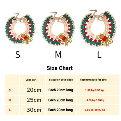 Christmas Cat Scarf Collar – Cute Holiday Bow for Cats