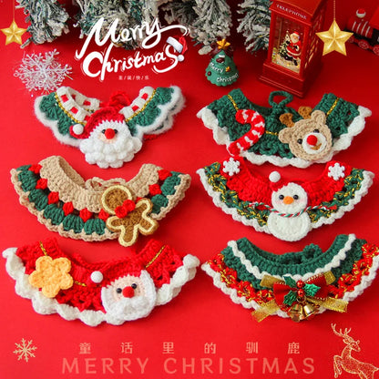 Christmas Cat Scarf Collar – Cute Holiday Bow for Cats