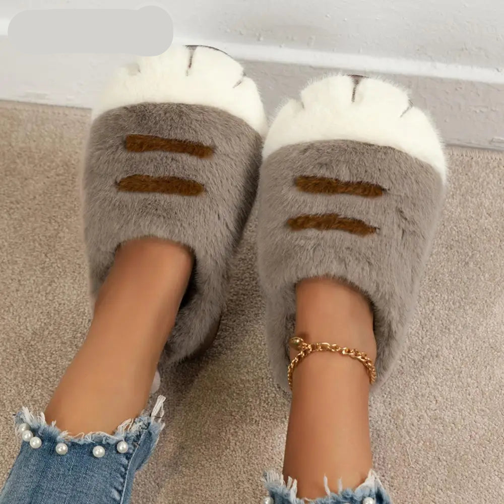 Cat Paw Plush Home Slippers