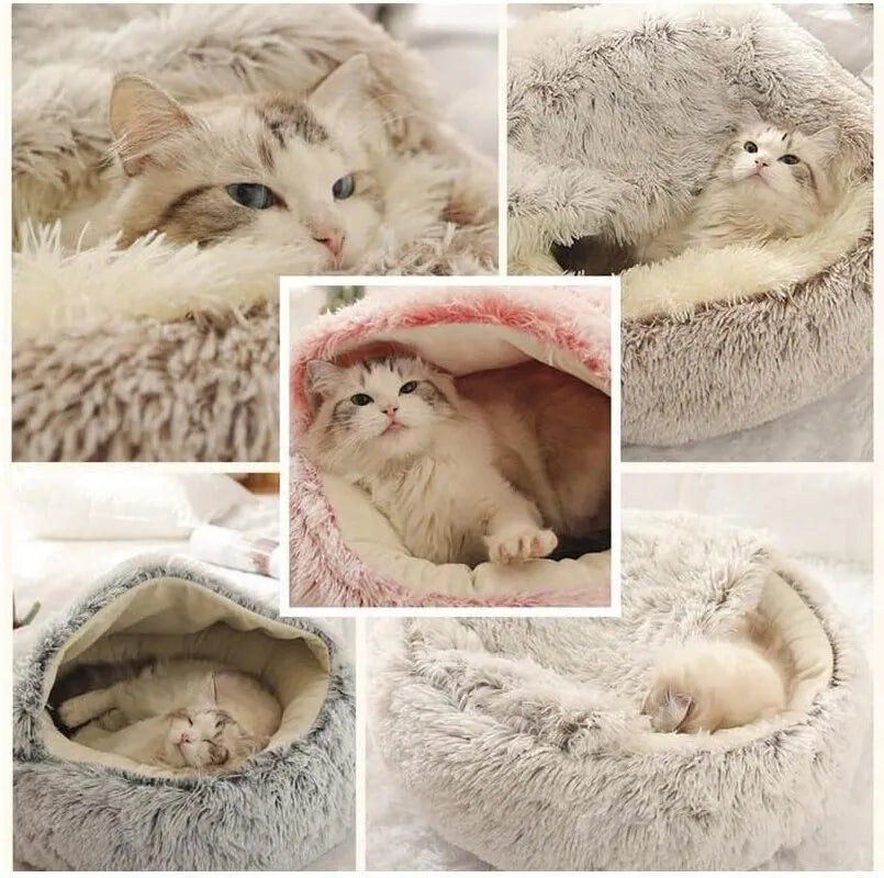 Soft Plush Round Dog and Cat Bed