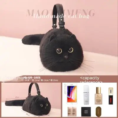 Plush Cat One-Shoulder Bag