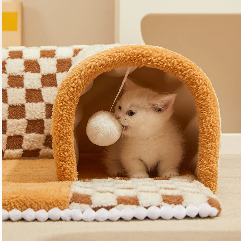 PurrNest Tunnel – Warm & Washable Cat Hideaway